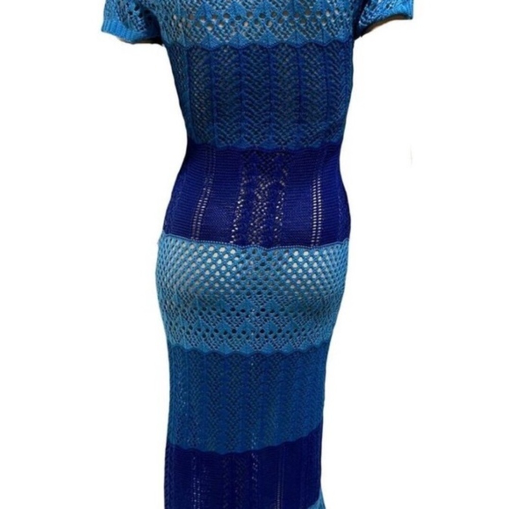Blue Fitted Maxi Dress